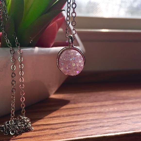 Boutique Jewelry - 🌸Lavender Druzy Stone Raw Cut Necklace- NO NICKEL